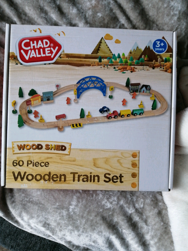 chad valley 60 piece wooden train set
